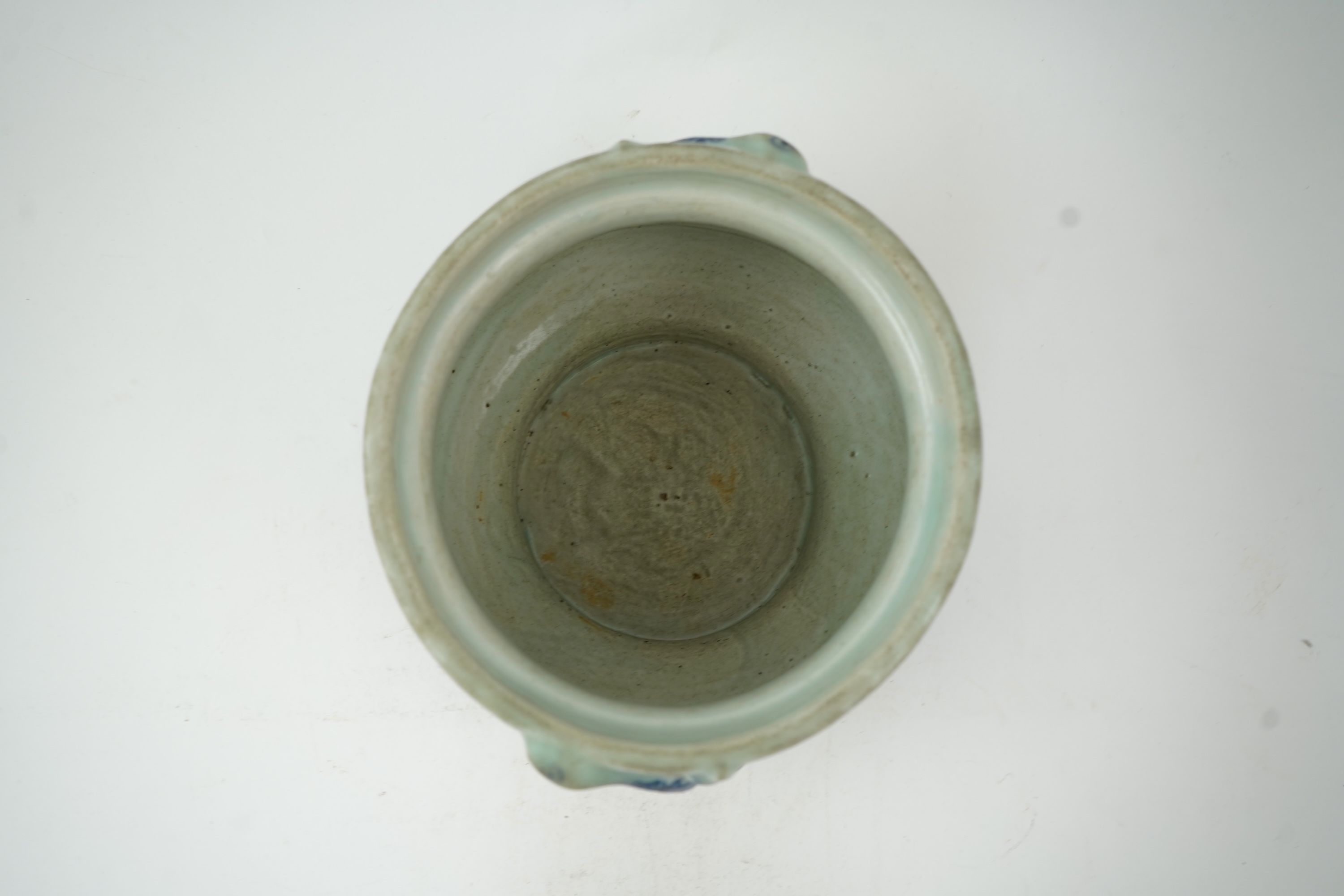 A Chinese blue and white bulbous jar, Ming-style, top 22cm diameter